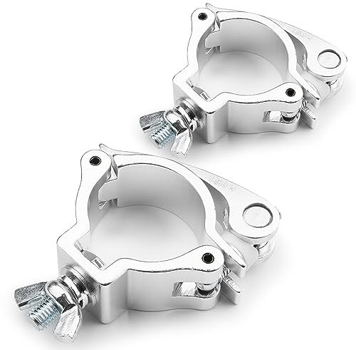 BeamZ BC50-50 Quick Release Half Coupler Stage Lighting Truss Clamps (x2) - 100kg Load Each 48-51mm Diameter
