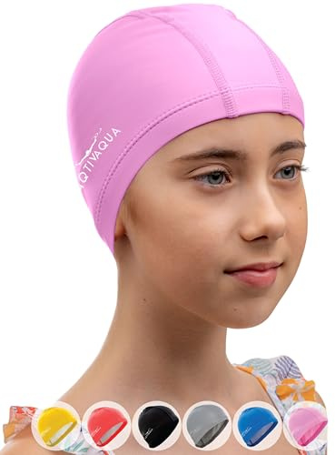 AqtivAqua Badmössa för vuxna och barn — mjuk och elastisk spandex med skyddande lager — perfekt för användning i simbassänger eller öppet vatten