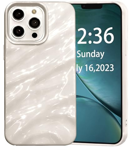 AKABEILA Case for iPhone 14 Pro Case 6.1 Inch Water Ripple Pattern TPU Phone Case Slim Shockproof 3D Non-Slip Glitter Sparkle Glossy Cover