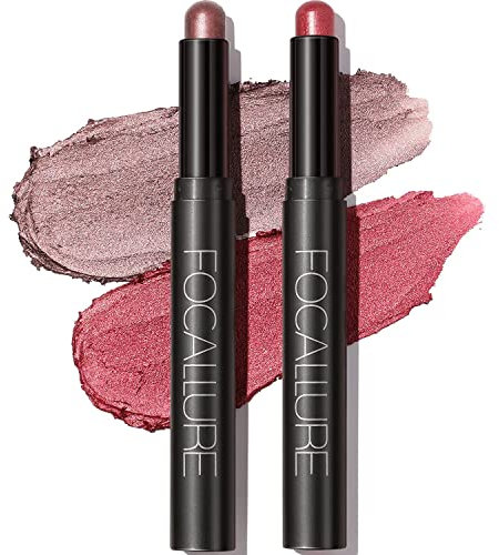 Ombretto Occhi Stick,2 PCS Ombretti In Crema Stick, Penna Ombretto Impermeabile A Lunga Durata, Shimmer Ombretto Penna Creare Glitter Trucco Occhi (Smoky Rose Blossom(0311))