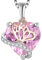 YL Herz Halskette 925 Sterling Silber Schmetterling Anhänger Kette Oktober Geburtsstein Rosa Turmaline Halskette Schmuckgeschenke für Damen Mutter Freundin ihre ihre Frau