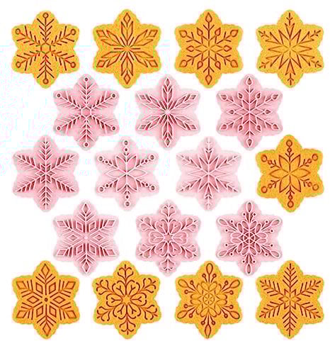 CANDeal 9-teiliges Schneeflocken-Ausstechformen-Set, Kunststoff-Ausstechformen In Schneeflockenform, Schneeflocken-Backen, Gebäck, Kekse, Kuchen, Fondant, Ausstecher Für Weihnachten Und Winter