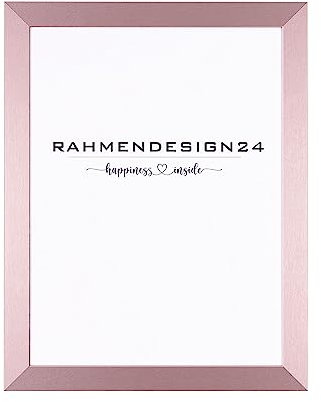 Rahmendesign24 Milano Cadre photo - Format DIN - Or rose 21 x 29,7 (DIN A4) - Cadre pour affiches, photos - Cadre amovible