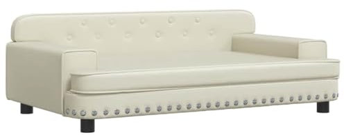 Lit pour chien crème 90x53x30 cm similicuir