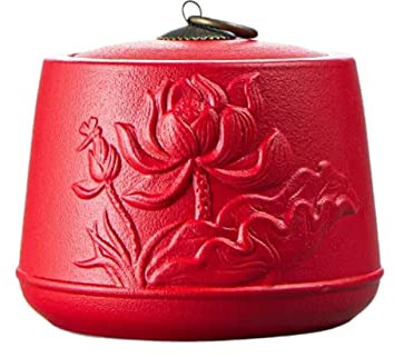 Recipiente para té Recipiente para té de Porcelana para té Suelto, Recipiente para té de cerámica Mate con Tapa sellada, Recipiente para té de 830 ml con Hojas y Flores