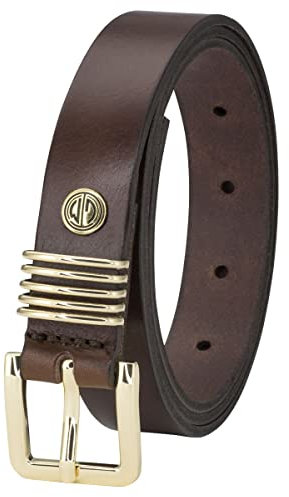 LINDENMANN Ledergürtel Damen, Gürtel Damen echtes Leder 25 mm schmal braun, Farbe/Color:braun, Size US/EU:Bundweite 80 cm Gesamtlänge 95 cm W 31.5 M