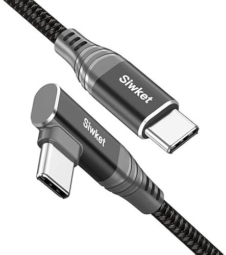 USB C to USB C Charger Cable 60W, [2-Pack 2M+2M] Type C to Type C Cable Right Angle, Compatible with,MacBook Air/Pro 13'',iPad Mini 6/Pro/Air,Pixel Samsung Galaxy S21 S20,Note 20 Ultra10 9 8 （black）