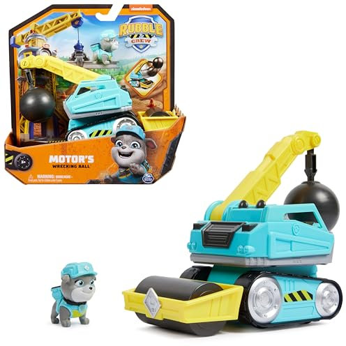 Rubble & Crew - Abrissbirnen-Baufahrzeug mit Motor-Figur (Basis Fahrzeug), Spielzeug für Kinder ab 3 Jahren