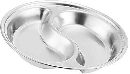 ABOOFAN Geteilter Snackteller Soßenbecher Aus Edelstahl Untertassen Runde Platte Süßigkeiten Spielzeug Sushi-dip-schalen Essenstablett Koreanische Snacks Kind Gericht Rostfreier Stahl