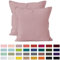 Encasa Conjuntos de Almohadas de algodón de algodón de 2 I 16x16 in (40x40 cm) - Color de Malva I No Insertar I Plain Square Cubas de Almohadas I Lavable | Solamente para Uso en Interiores