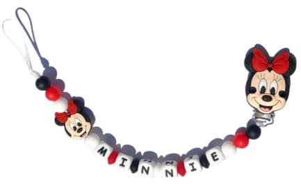 Attache tétine modèle Minnie rouge