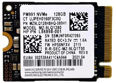 Yopeissn PM991 128G 2230 PCIE3.0 NVME SSD, transferencia de datos de alta velocidad para portátiles, tabletas, almacenamiento, tarjeta de disco duro, fácil de instalar, fácil de usar