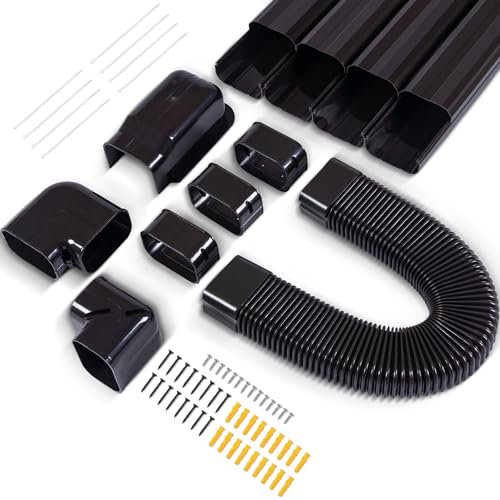 KuriProtect Kit di coperture decorative in PVC da 10,2 cm W 4 m per kit di copertura mini split lineset per condizionatore d'aria e pompa di calore (marrone)