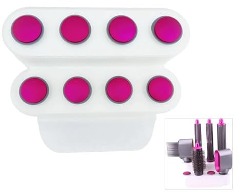 BODYGAD Halterung für Dyson Lockenstab, Halterung Kompatibel für Dyson Airwrap mit 8 Kopf Desktop Organizer Föhnhalter Ohne Bohren 8 Löcher Organizer für Zuhause Schlafzimmer Badezimmer Friseursalon