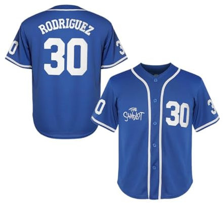 Baseball-Trikot für Jugendliche, The Sandlot Benny The Jet Rodriguez, #30, genäht, für Kinder, Baseball-Trikot, Sport, Jungen, 30 Blau, 8 Years
