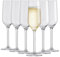 Murago - 6er Set Elegance Champagnergläser für ca. 210ml - Sektgläser europäische Sektglas Prosecco 6 Stück Champagner Gläser Trinkglas Trinkgläser Elegant spülmaschinenfest Glas
