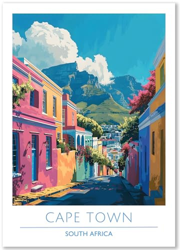 Happymotive – Cape Town Poster Deko Schlafzimmer | Wanddeko & Wandbilder Wohnzimmer | Aesthetic Room Decor | Bilder & Kunstdrucke in A2 40x60, A3 30x40, A4 20x30 300g Papier ohne Rahmen
