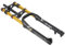26 Forcella Ammortizzata per Bici di Montagna 4.0 Pneumatico Fat Bike Forcella A Sospensione Corsa 180mm 1-1/8 Dritto Forchetta Ad Aria XC/AM Forcella Anteriore 9mm QR Smorzamento Regolabile(Gold)