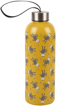 Eco Chic Reusable Thermal Bottle Stainless Steel Leakproof Insulated Water Bottle (Monkeys Mustard)