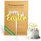 2-farbiger Happy Easter Cake Topper mit 3D-Effekt und angespitztem Stiel für Torten und Kuchen zu Ostern im Frühling (gelb/weiß)