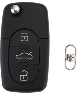 eMagTech 3 Buttons Remote Key 4D0837231A Folding Key Compatible with Audi A3 A4 A6 A8, 433MHZ ID48(Without Batteries)