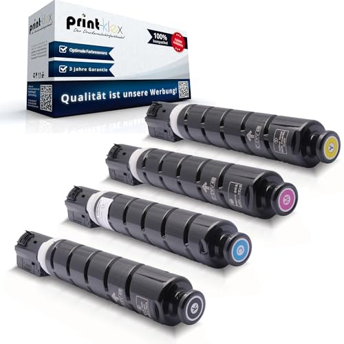 Print-Klex Lot de 4 cartouches de toner compatibles avec Canon imageRUNNER Advance C 1300 Series C 1325 iF C 1335 iF C 1335 iFC C-EXV48 CEXV48 CEXV 48 BK C M Y Black Cyan Magenta Jaune - Série Office
