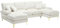 AUKWIK Modernes großes 4 Sitzer Sofa mit Schlaffunktion, U-Form Ecksofa aus Chenille mit doppelten Liegesitzen, Sektionssofa Couch für Wohnzimmer Schlafzimmer Büro Wohnung, Beige