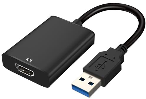 Herfair USB to HD Adapter for Monitor,Type 3.0/2.0 to HD Cable Converter 1080P Connector Output for Computer Laptop Desktop with Multiple Windows 11/10/8.1/8/7(Need to Install Driver)