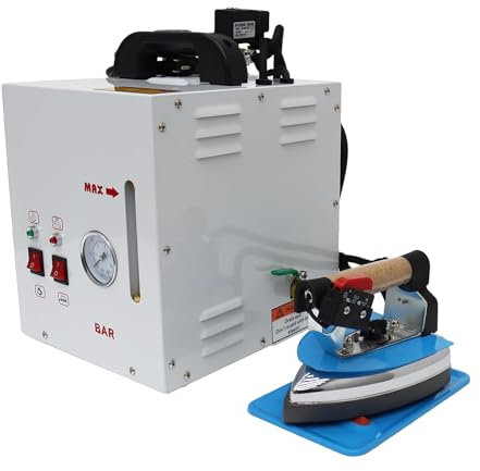 WUCIOA Industrial Steam Iron Station, Steam Iron Generator with Pressure Gauge, Capacity 4L, Water Level Display, Adjustable Steam Volume, 1600W Electric Ironing Station for Dry Cleaners