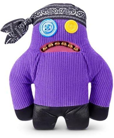Fuggler Fugg Life 9-Inch Plush Toy (Sasquoosh) by ZURU – Funny Ugly Monster Stuffed Animal with Human-Like Teeth, Quirky Collectible Plush for Kids, Tweens, Teens, Adults & Weird Toy Lovers