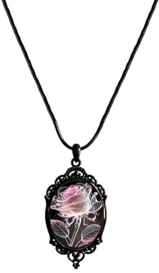 Asiamist Collier ras du cou gothique rose pour femme - Collier ras du cou avec rose rouge d'Halloween - Accessoires de costume d'Halloween