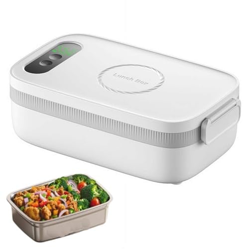 Cordless Electric Lunch Box Food Warmer for Adults, 14000mah USB Rechargeable Auto Heated Lunch Box, Protable Fast Self-Heating Food Warmer for Car, Office, Travel, Picnic & Outdoor