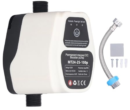 TICFOX Pompe d'augmentation de pression 24V, 100W 25L Pompe de surpression d'eau silencieuse à détection intelligente entièrement automatique pour systèmes d'alimentation en eau