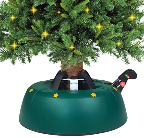 Kamai Support de Sapin de Noël Stable pour Arbres Jusqu’à 2,5 m, avec pédale et système à câble Unique, réservoir d’Eau, Support sécurisé pour Sapin Naturel, Vert (Mat)