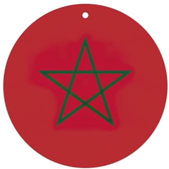 Lot de 10/24 désodorisants ronds pour voiture Motif drapeau du Maroc Parfum lavande
