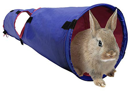 Living World Pet Tunnel, Small Animal Tunnel for Rabbits and Guinea Pigs, Blue/Red, 61397