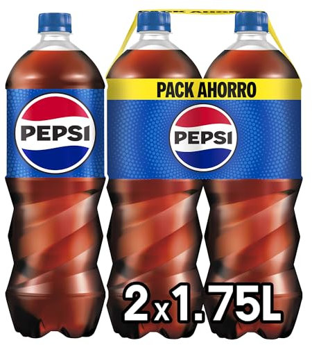 Pepsi regular Refresco de cola, packs de 2 botellas de 1.75 litros, 3.5 litros en total