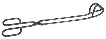 Legio Thüringer Bratwurstzange Grillzange, Edelstahl, Silber, 24 cm gekröpft