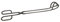 Legio Thüringer Bratwurstzange Grillzange, Edelstahl, Silber, 24 cm gekröpft