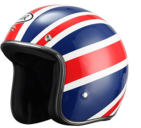 BHR Retro' 711 94035 Casco Demi-Jet da uomo, M, Multicolore (Inghilterra)