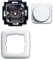 Busch-Jaeger Dimmer Set: 2511-214 1-fach Abdeckrahmen + 2115-214 Zentralscheibe + 6523 U-102 Drehdimmer Alpinweiß Reflex SI