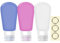 Almondcy Travel Bottles Set with Leak Proof Silicone Bottles TSA Approved - Squeezable & Refillable Travel Containers for Shampo, 3oz, Set of 3