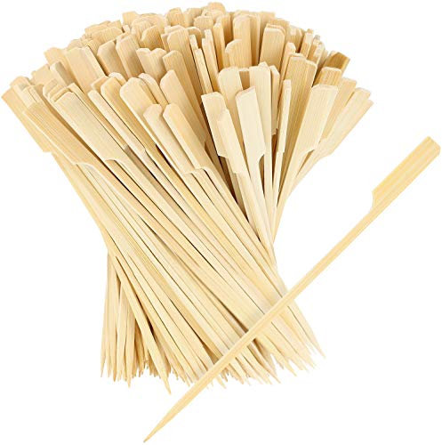 com-four® 300x Fingerfood Spieße aus Bambusholz - Holzspieße mit breiter Grifffläche für besseren Halt - ideal für Buffet oder Gastro (300 Stück - 20cm mit Griff)