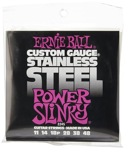 Ernie Ball, Power Slinky Stainless Steel Wound, Corde per chitarra elettrica, diametro 11-48
