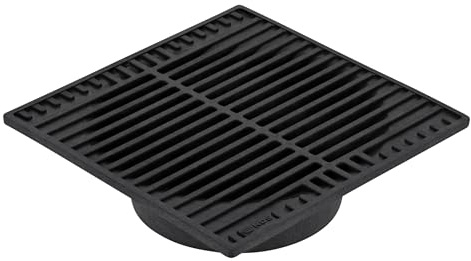 NDS 970, 9-Inch Square Grate, Connects to 6-Inch Spee-D® Basin, 6-Inch Drain Pipes and Fittings, for Small Lawns, Landscaping and Patios, Plastic, Black
