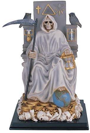 30,5 cm sitzend weiß Santa Muerte Saint Death Grim Reaper Statue