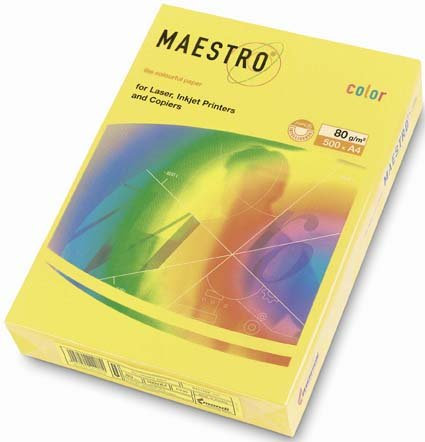 Kopierpapier-Set Pastell A4 80G 5X50Bl Gelb Rosa Lachs Blau Grün