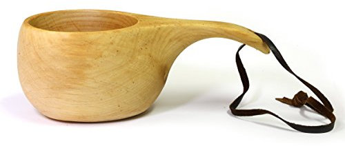 Nordic_art_store Kuksa Antica Lapponia Finlandia Bicchiere in legno fatto a mano n. 015 per escursionismo, campeggio, cucina, all'aperto o come regalo