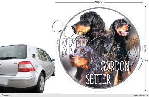Circular Aufkleber Hund 15 cm Gordon Setter