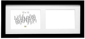 DEKNUDT Frames S66KC2-10.0X15.0 Bilderrahmen, für 2 horizontale Fotos, Schwarz 40,5 x 19 x 2 cm